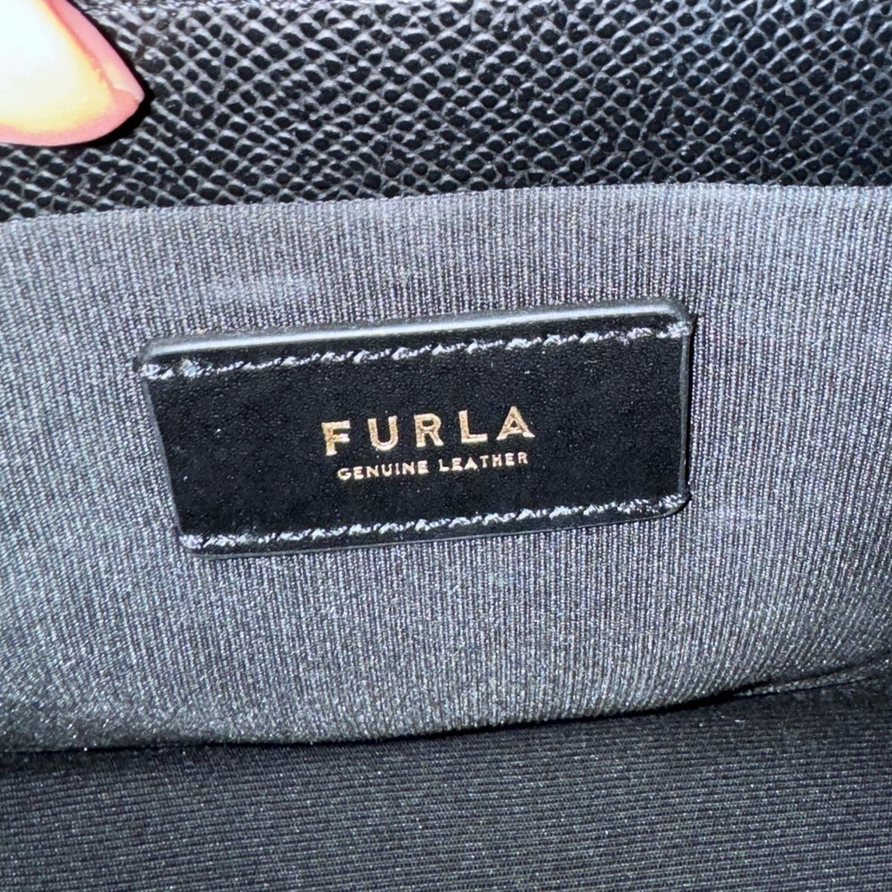 FURLA Bella Chain Crossbody Black In Gold Genuine Leather Bag - Picture 12 of 17
